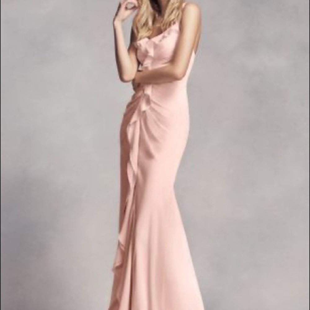 Blush Petal Vera Wang Bridesmaid Formal Long Dress